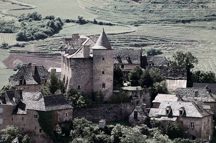 Erika, Aveyron, Castle, középkorú, középkori