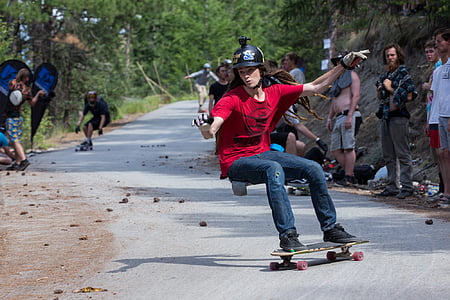 skateboarden, Longboard, Skater, mensen, buitenshuis
