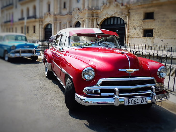 Havana, Kuba, auto, Oldtimer, klasické, Crom, léto