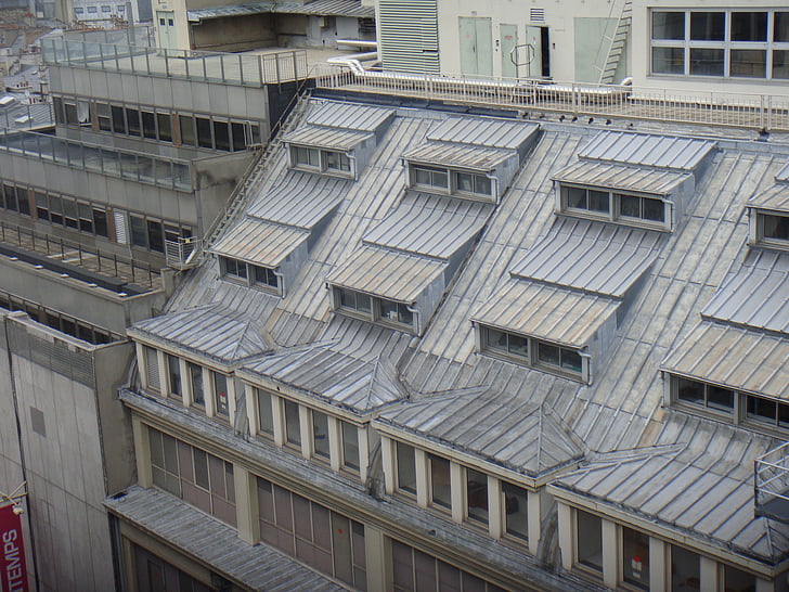 cubiertas, tragaluz, arquitectura, Casa, París, Francia, edificio