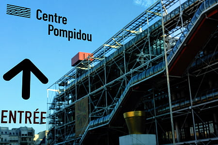 ศูนย์ pompidou, ปารีส, ฝรั่งเศส, สถาปัตยกรรม, หน้าอาคาร, เรียงราย, ก่อสร้าง