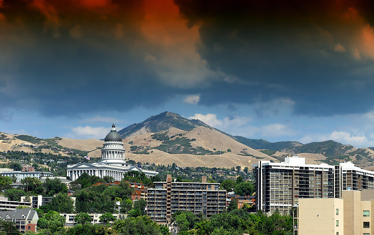 Salt Lake city, Utah, Kapitol, Gebäude, Architektur, Himmel, Wolken