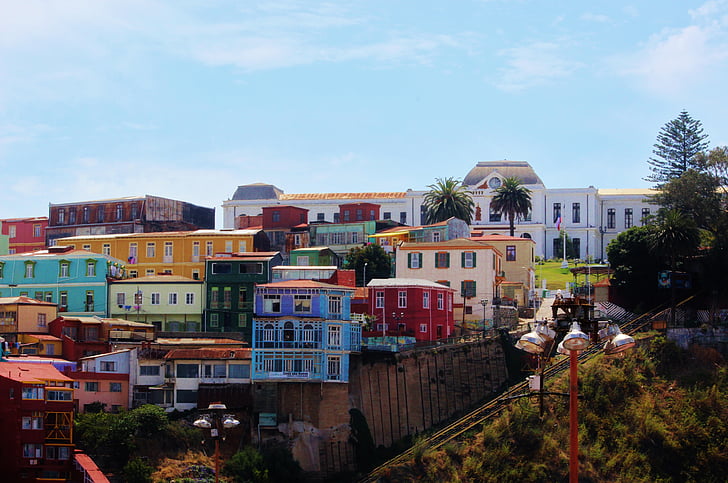 Valparaiso, arhitektura, Južna Amerika, krajolik, Gradski pejzaž, Valparaiso, šarene