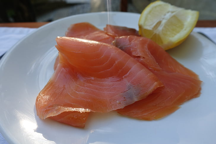 fresh smoked salmon, salmon, fish, smoked, dining, taste, food