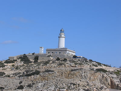 Cap formentor, Lighthouse, Mallorca, byggnaden exteriör, arkitektur, blå, inbyggd struktur