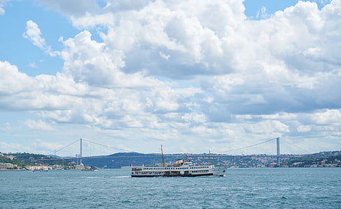 krajolik, Istanbul, Turska, mira, marinac, plava, oblak