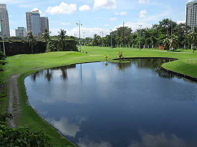 Метро Манила, парк, град, тревисти, езеро