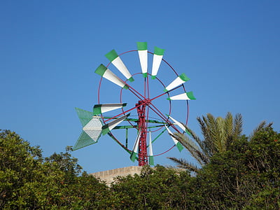 vetrnica, Mallorca, kolo, veter, mejnik, vetrna energija, kovine