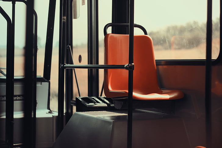 photo, empty, bus, public transportation, seat, transportation, no people
