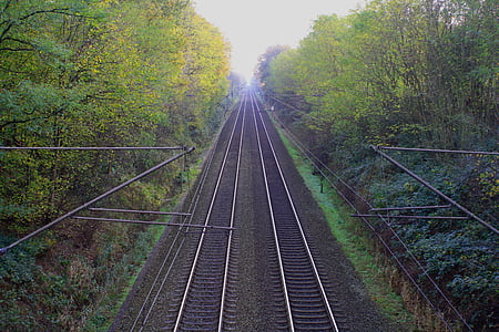 travel, infinity, away, horizon, train, railway, rail