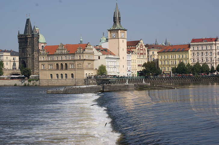 Praha, Vltava, River, City