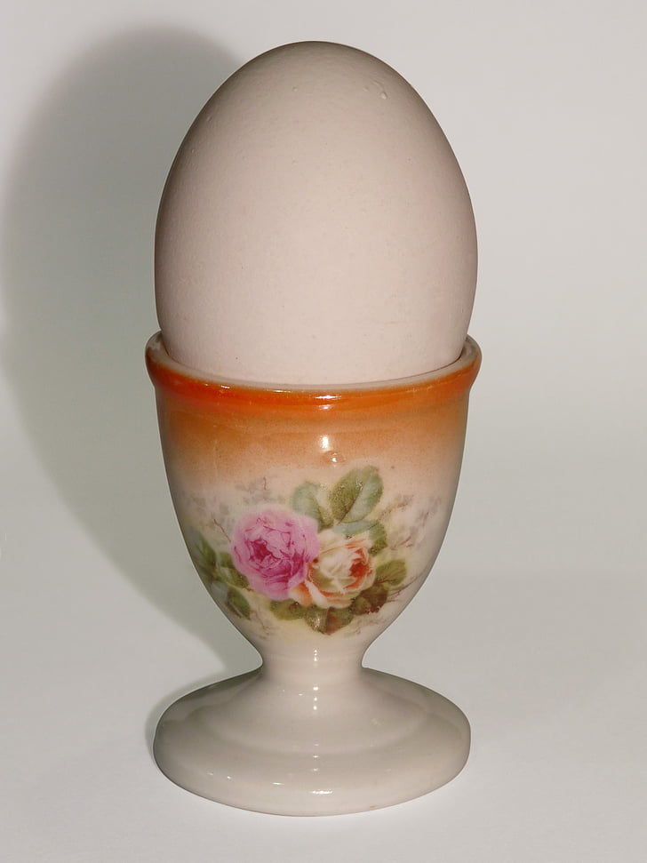 muna, Egg cup, posliini, vanha, Vintage