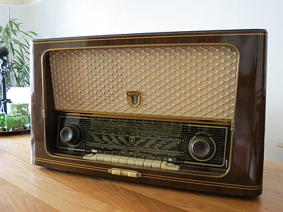 Ràdio, receptor, dispositiu de ràdio, vell, nostàlgia, mobles