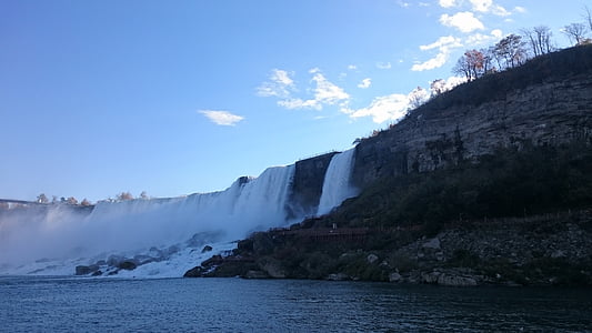 waterfall, niagara, nature, fall, blue, landscape