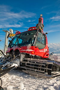 PistenBully, взлетно-посадочная полоса технического обслуживания автомобилей, снег грумер, Зима, Лыжный