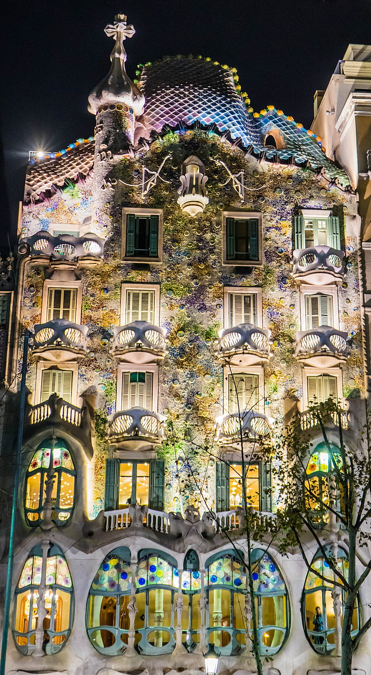 Gaudi, Barcelona, Španělsko, Architektura, Katalánsko, orientační bod, budova