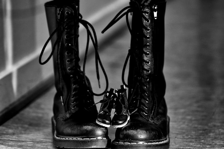 dr, martens, shoes, tiny, boots, black, footwear