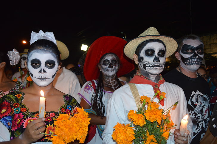 Halloween, diademuertos, Animas, smrt, Catrina, obrti, Yucatan