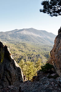 paisaje, Fotografía, árbol, cubierto, roca, formación, Ridge