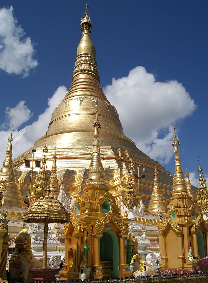 Pagoda, Altın, Budizm, Yangon, Myanmar, Tayland, Endonezya