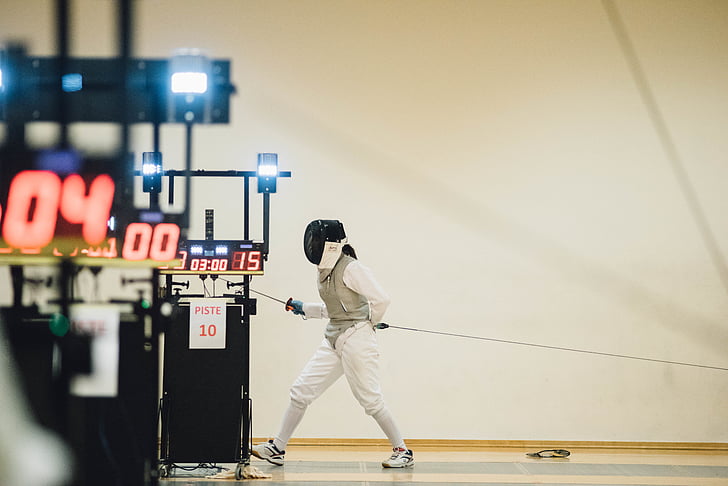 closeup, photo, person, fencing, suit, full length, one person