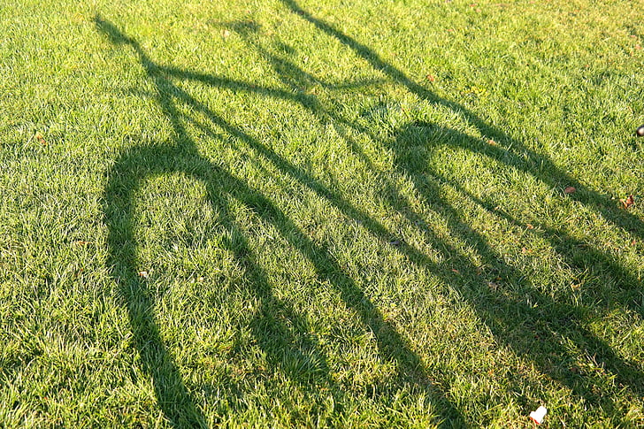 bike, mountain bike, hispanic, wheel, grass, meadow, shadow