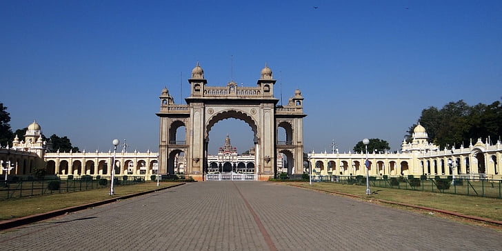 portão, Palácio de Mysore, arquitetura, Marco, entrada, estrutura, histórico