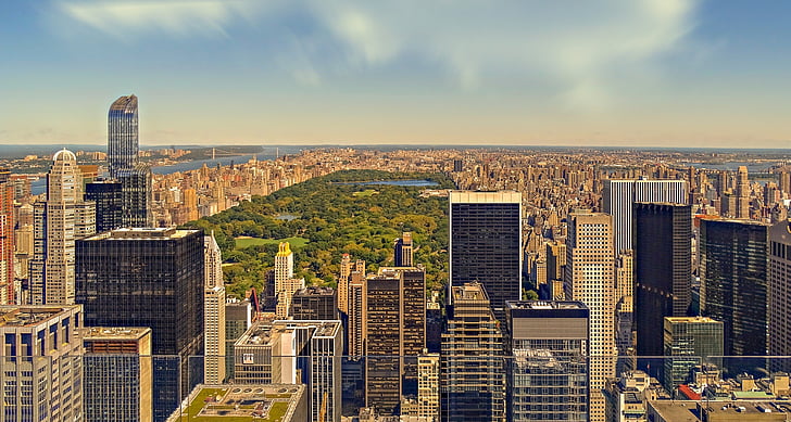 ciudad de Nueva York, nueva york, Parque del centro, Centro park nueva york, rascacielos, rascacielos, el cielo