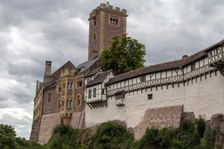 Thuringia Jerman, Castle, benteng Wartburg, Eisenach, warisan dunia, arsitektur, Menara