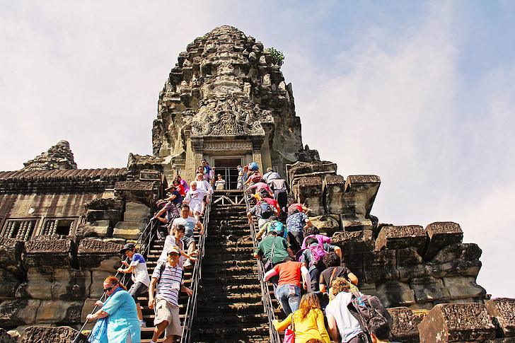 Angkor wat tempel, fantastisk, syv underverker, rart, gamle, verden, tempelet