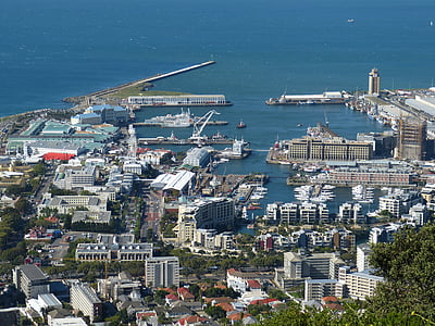 cape town, south africa, distant view, outlook, city, panorama, ocean
