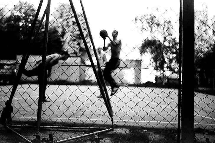basketball, court, fence, people, athletes, sports, fitness