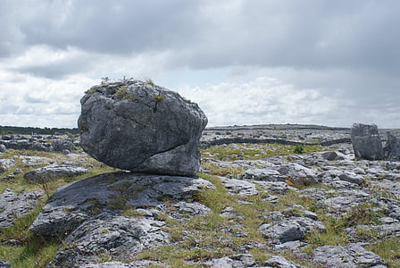 Gamta, akmuo, Rokas, Airija, Burren, pilka, didelis