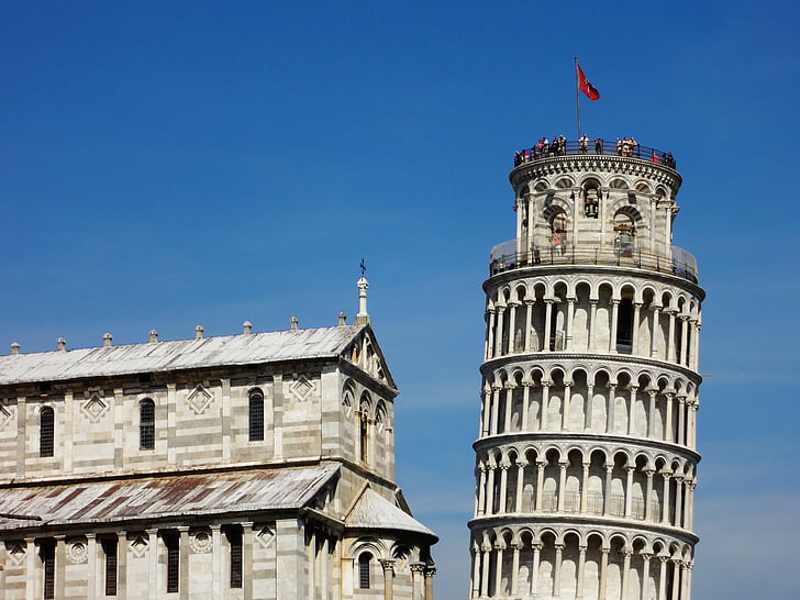 Pisa, Italië, scheve toren, het platform, toren, beroemde markt, Europa