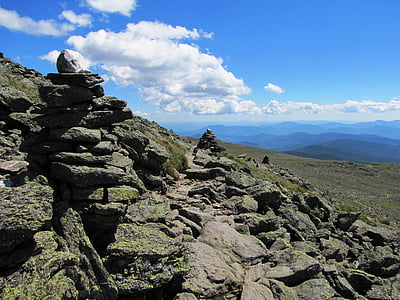 táj, Mount washington, hegyi, New Hampshire-ben, túrázás, nyomvonal, természet