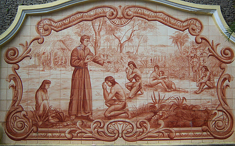 Падре Аншиета, Индианци, catechesis, декорирани плочки, Сао Висенте