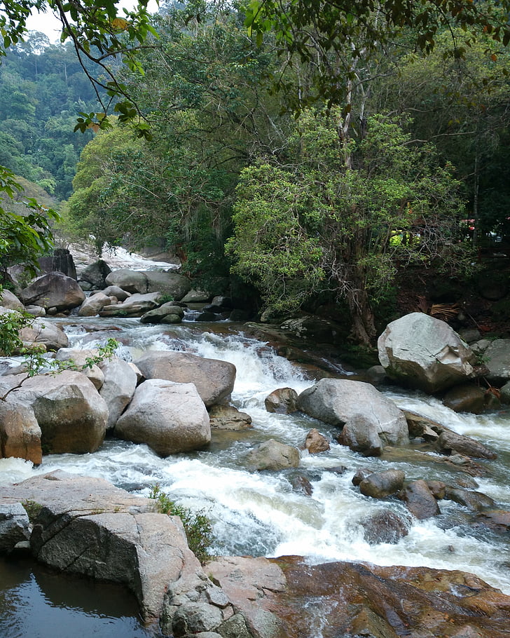 Wodospad, wody, Natura, Pahang, bentong, krajobraz, Rock