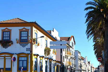 Aveiro, Portugal, vacker plats, vackra hus, arkitektur, Street, hus
