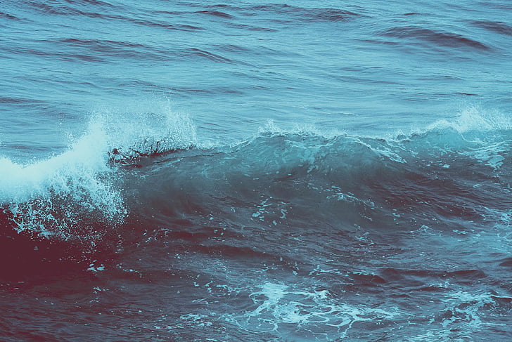 φύση, νερό, συντριβή, κύματα, Ωκεανός, μπλε, στη θάλασσα