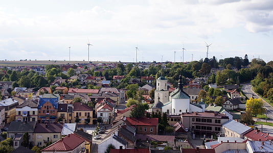 město, krajina, pohled, Polsko, cestovní ruch, panorama města, svátky