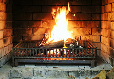 perapian, api, membakar, hangat, log, api terbuka