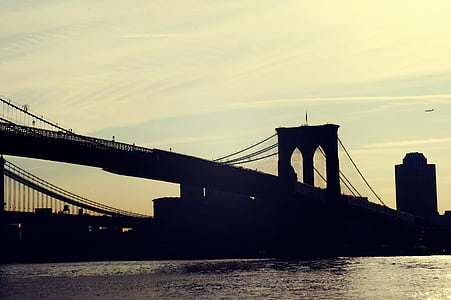 New york city, Bruklino tiltas, Niujorkas, Brooklyn, Jungtinės Amerikos Valstijos, Amerikoje, didelis obuolys