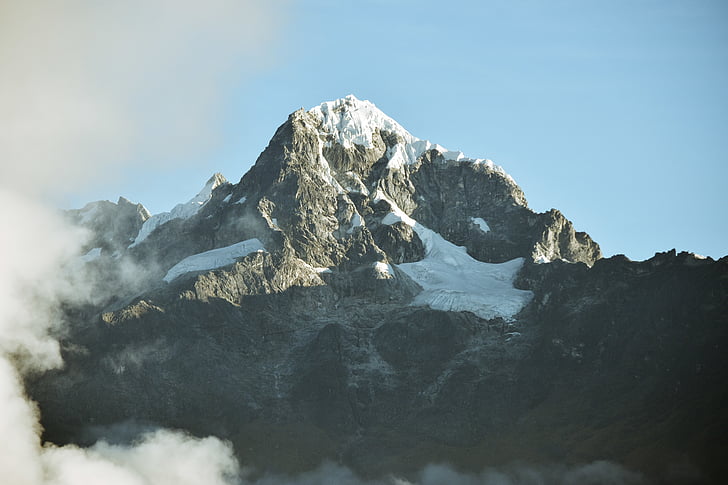 topp, Mountain, snö, fotografering, dag, tid, molnet