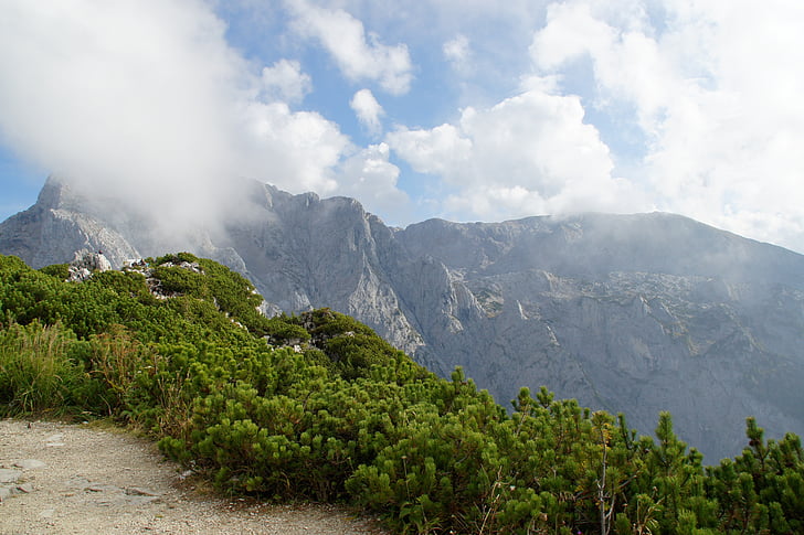 obersalzberg, 山, 雾, 云彩, 天空, 景观, 自然
