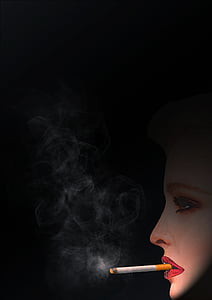 κάπνισμα, το δροσερό, γυναίκα, καπνός, τσιγάρο, ελη, νικοτίνη