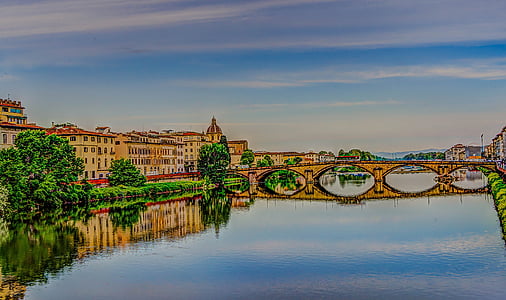 Ponte vecchio, Florencie, Itálie, Most, městský, budovy, Architektura