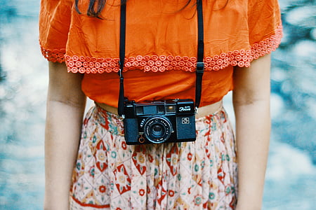 kamera, mados, mergaitė, fotografija, moteris, kamera - fotografijos įranga, fotografas