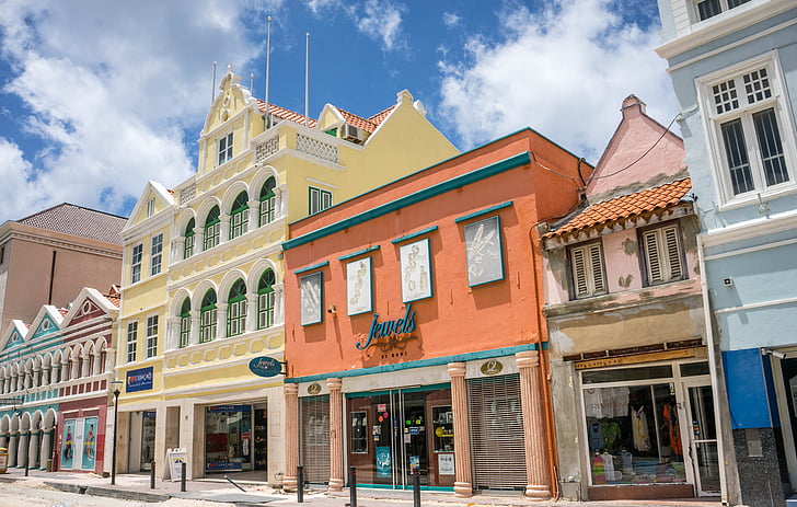 Curacao, město, Architektura, město, Antily, Willemstad, Karibská oblast