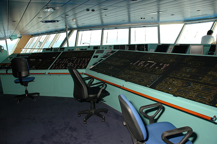 ship, command deck, captain, marine, ocean, navigation, bridge