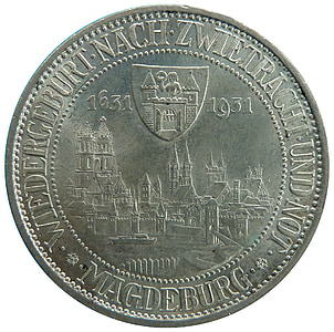 mündi, raha, mälestus, Weimari Vabariik, Reichsmark, numismaatika, Ajalooline